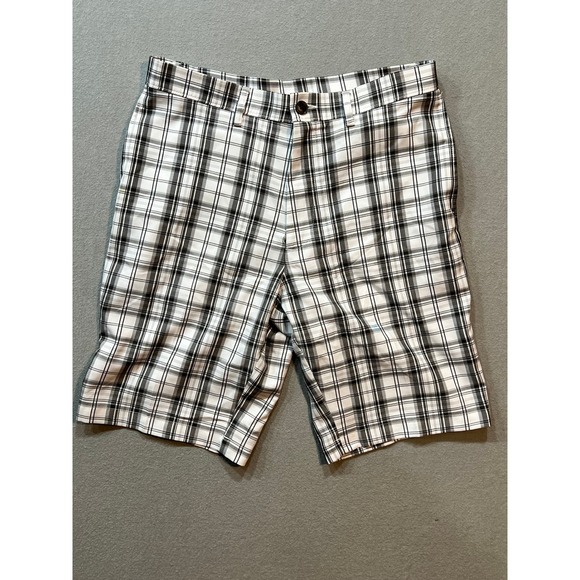 Haggar H26 Preppy Black White Plaid Mens Shorts Size 32 - Picture 1 of 8
